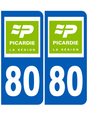 immatriculation 80 Picardie (région) - Sticker/autocollant