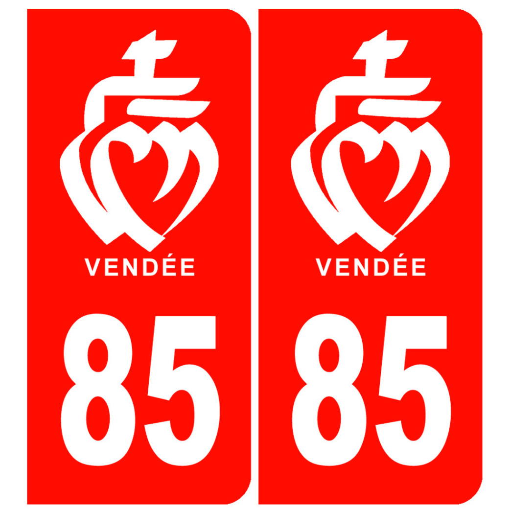 immatriculation 85 Vendée rouge - Sticker/autocollant