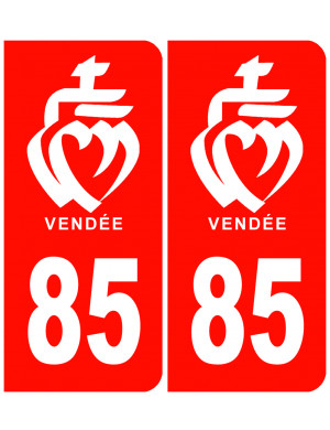 immatriculation 85 Vendée rouge - Sticker/autocollant