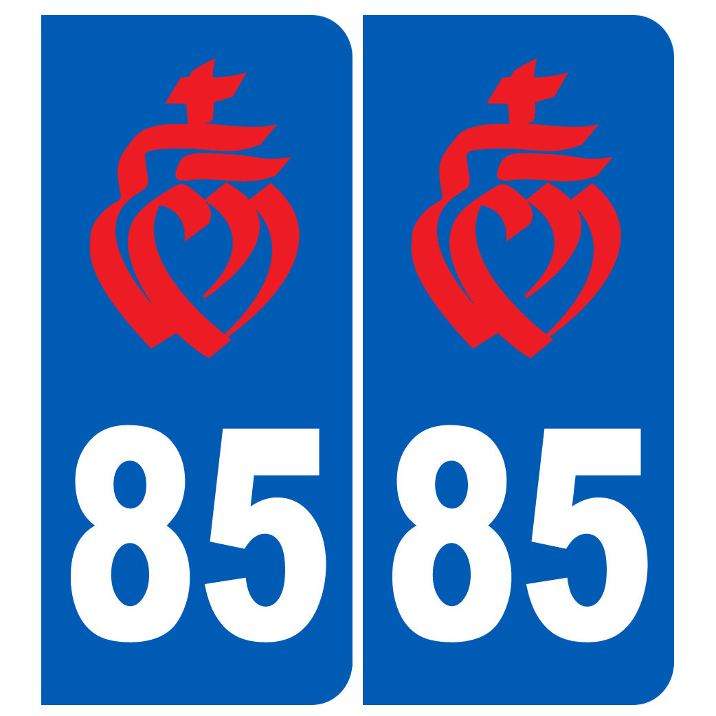immatriculation 85 Vendée coeur rouge - Sticker/autocollant