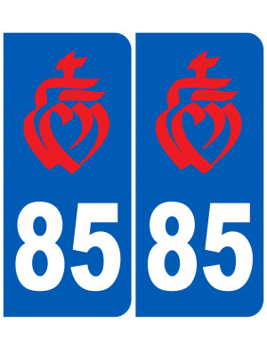 immatriculation 85 Vendée coeur rouge - Sticker/autocollant