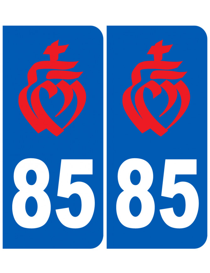 immatriculation 85 Vendée coeur rouge - Sticker/autocollant