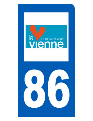 immatriculation motard 86 Vienne - Sticker/autocollant