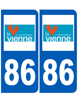 numéro immatriculation 86 (Vienne) - Sticker/autocollant