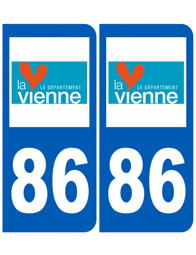 numéro immatriculation 86 (Vienne) - Sticker/autocollant