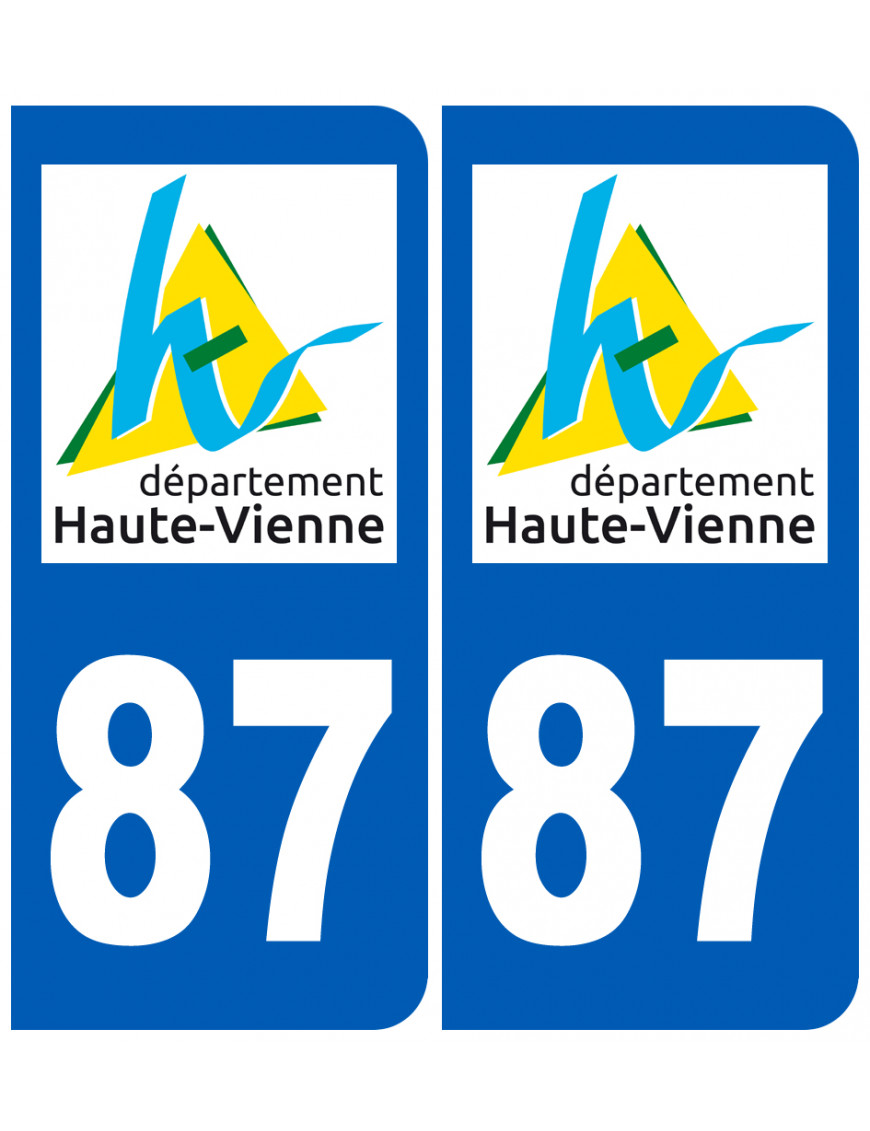 immatriculation 87 (Haute-Vienne) - Sticker/autocollant