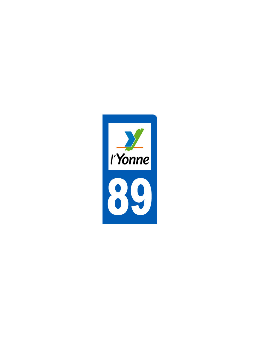 immatriculation motard 89 Yonne - Sticker/autocollant