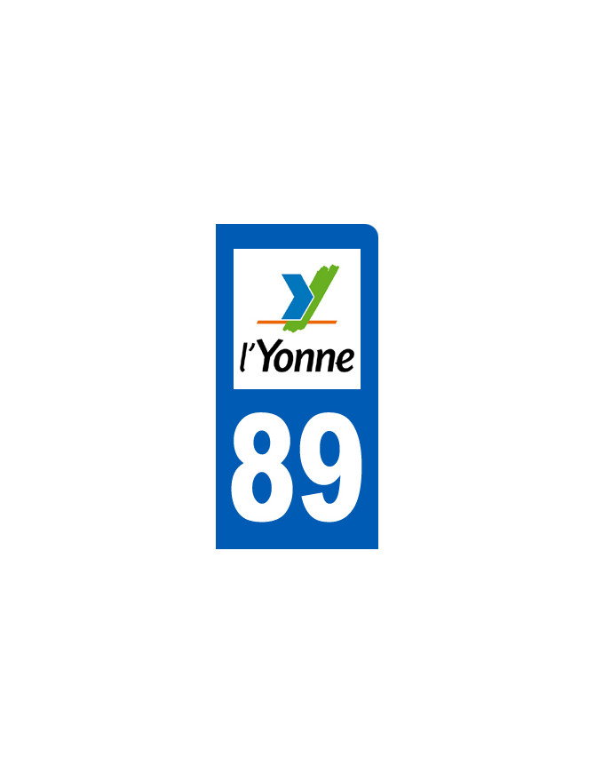 immatriculation motard 89 Yonne - Sticker/autocollant