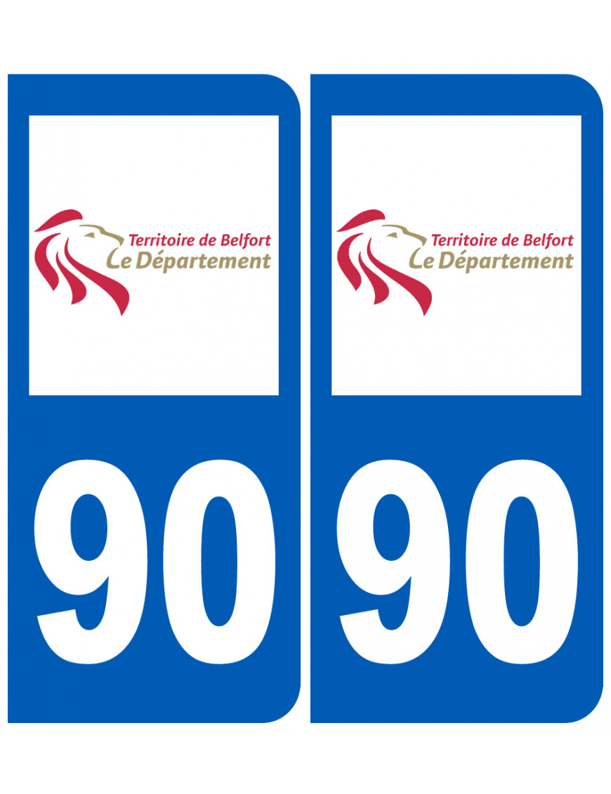 immatriculation 90 (Territoire-de-Belfort) - Sticker/autocollant