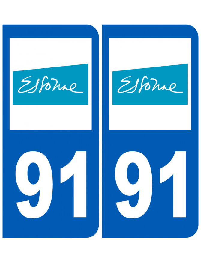 immatriculation 91 (Essonne) - Sticker/autocollant immatriculation 91 (Essonne) - Sticker/autocollant