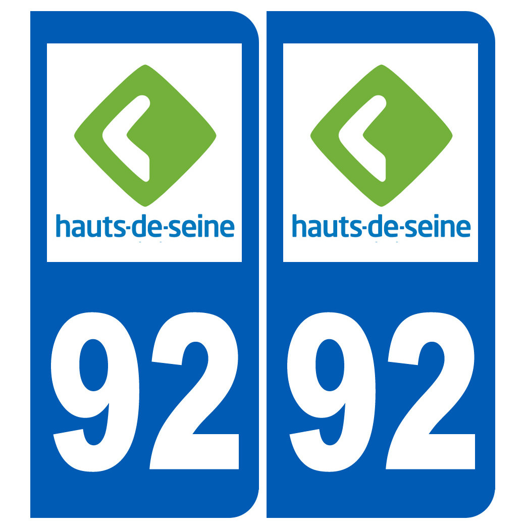 immatriculation 92 (Hauts-de-Seine) - Sticker/autocollant