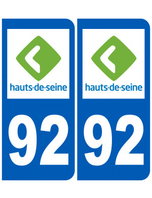 immatriculation 92 (Hauts-de-Seine) - Sticker/autocollant