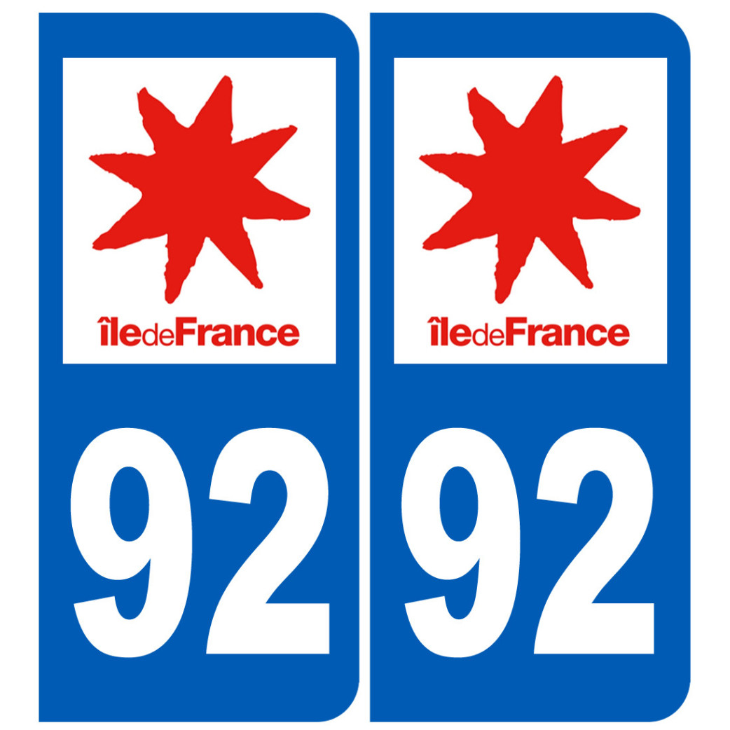 immatriculation 92 (région) - Sticker/autocollant
