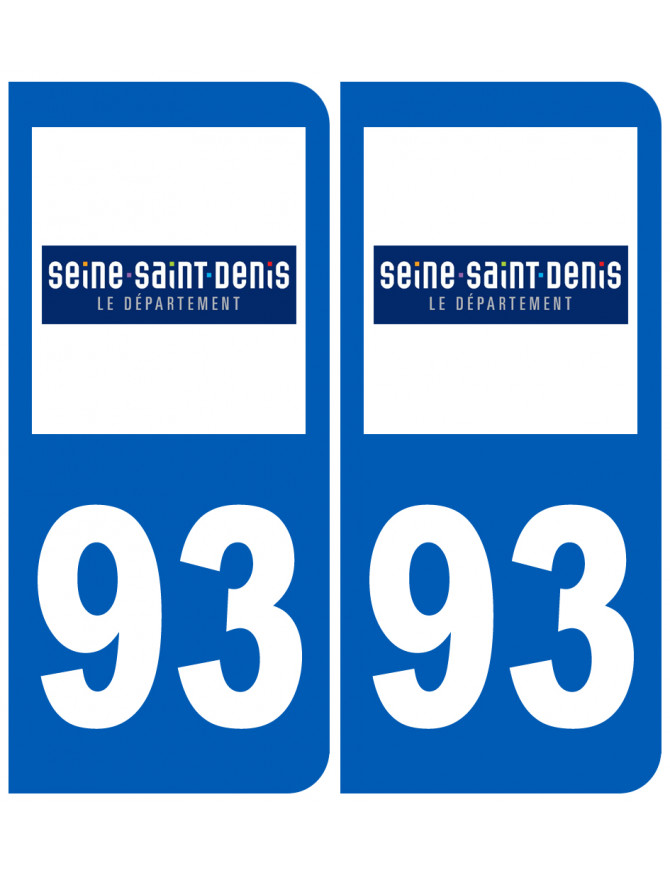 immatriculation 93 (Seine-Saint-Denis) - Sticker/autocollant immatriculation 93 (Seine-Saint-Denis) - Sticker/autocollant