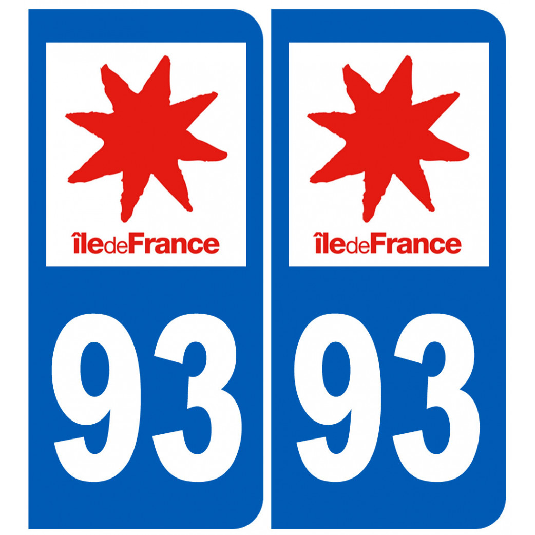immatriculation 93 (région) - Sticker/autocollant