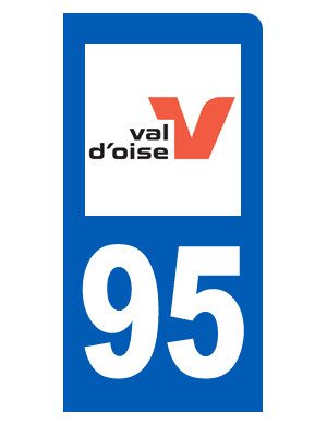 immatriculation motard 95 Val-d'Oise - Sticker/autocollant