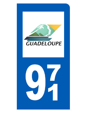 immatriculation motard 971 Guadeloupe - Sticker/autocollant