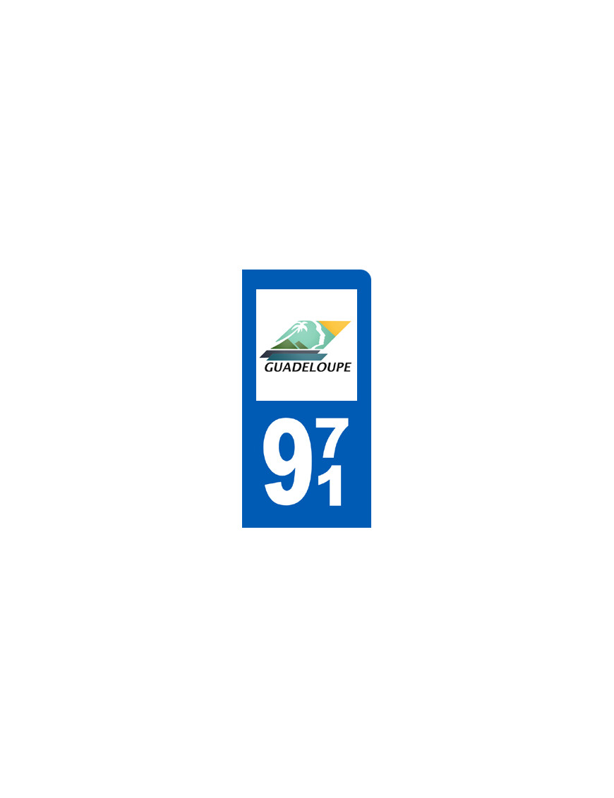 immatriculation motard 971 Guadeloupe - Sticker/autocollant