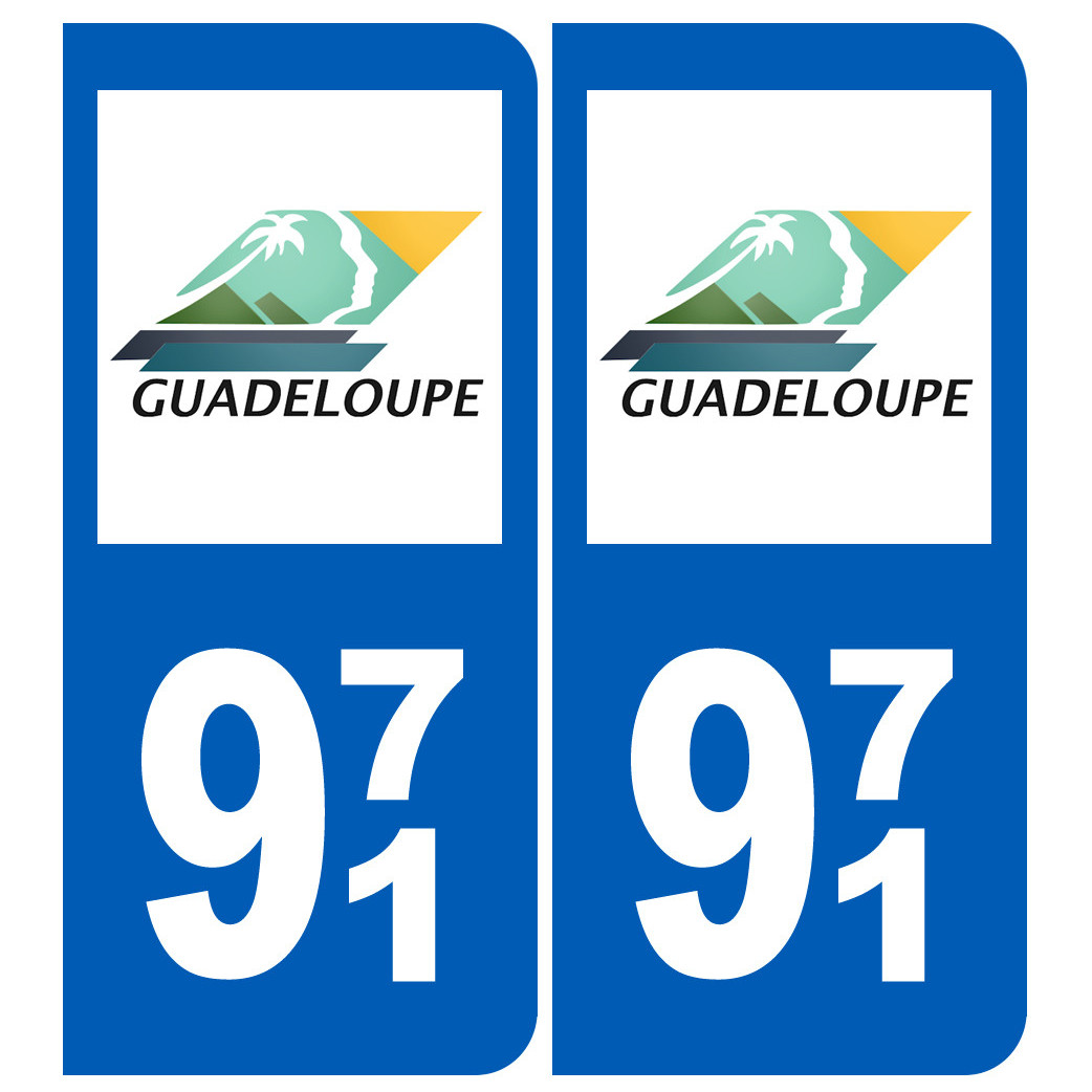 immatriculation 971 (Guadeloupe) - Sticker/autocollant