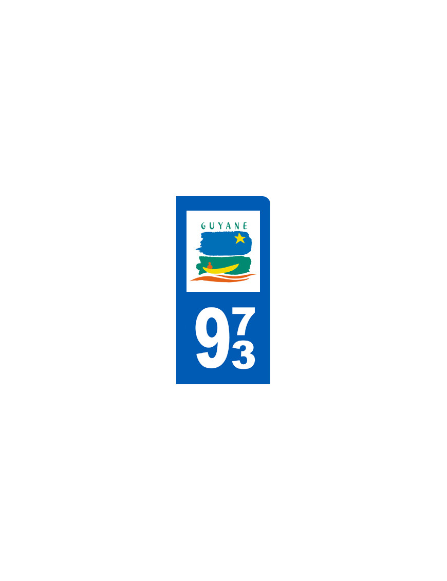 immatriculation motard 973 Guyane - Sticker/autocollant
