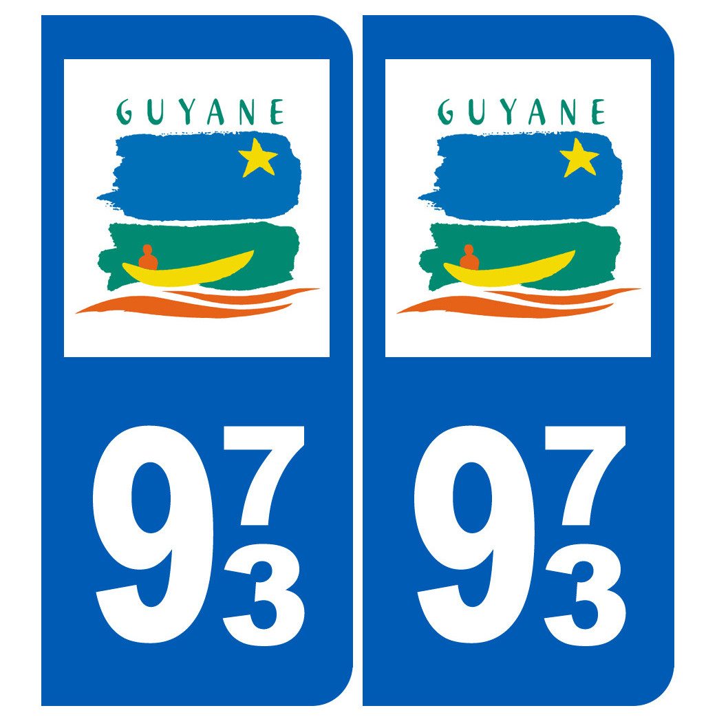 immatriculation 973 (Guyane) - Sticker/autocollant