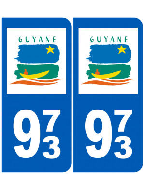 immatriculation 973 (Guyane) - Sticker/autocollant