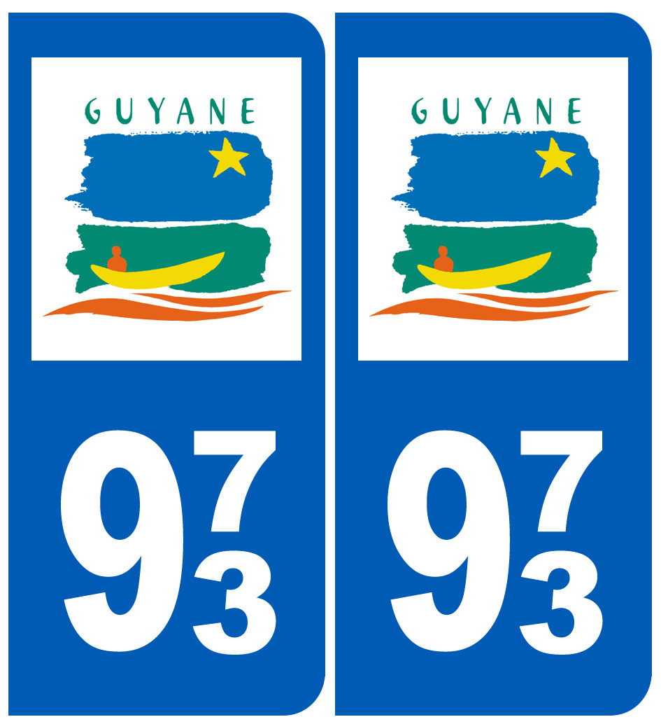 immatriculation 973 (Guyane) - Sticker/autocollant