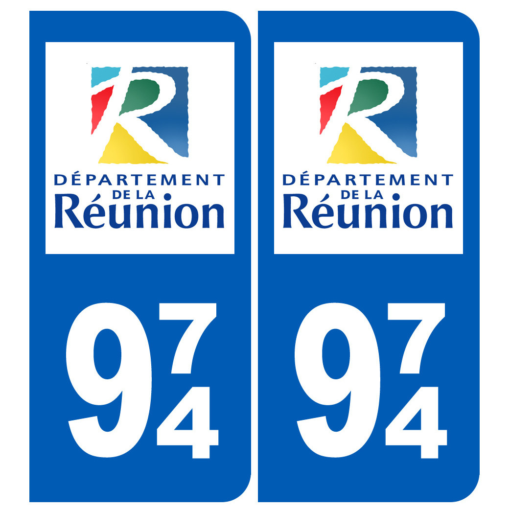 immatriculation 974 (La Réunion) - Sticker/autocollant