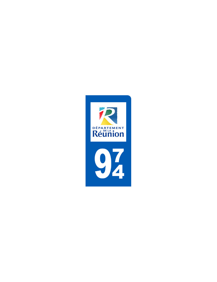 immatriculation motard 974 La Réunion - Sticker/autocollant