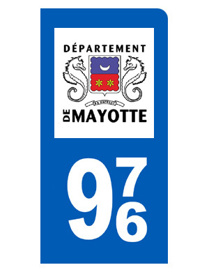immatriculation motard 976 Mayotte - Sticker/autocollant