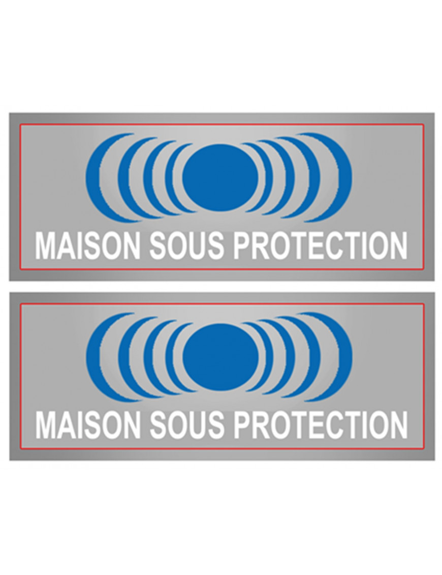 Maison sous protection (2 fois 15x6cm) - Sticker/autocollant