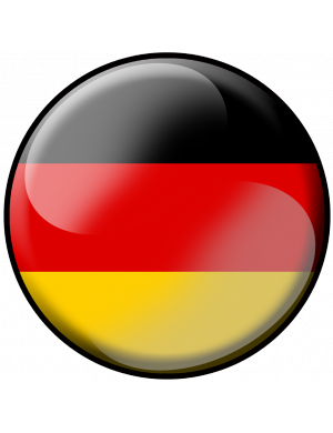 drapeau Allemand rond - 20cm - Sticker/autocollant