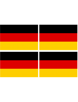 drapeau Allemagne - 4fois 9.5X6.3 cm - Sticker/autocollant