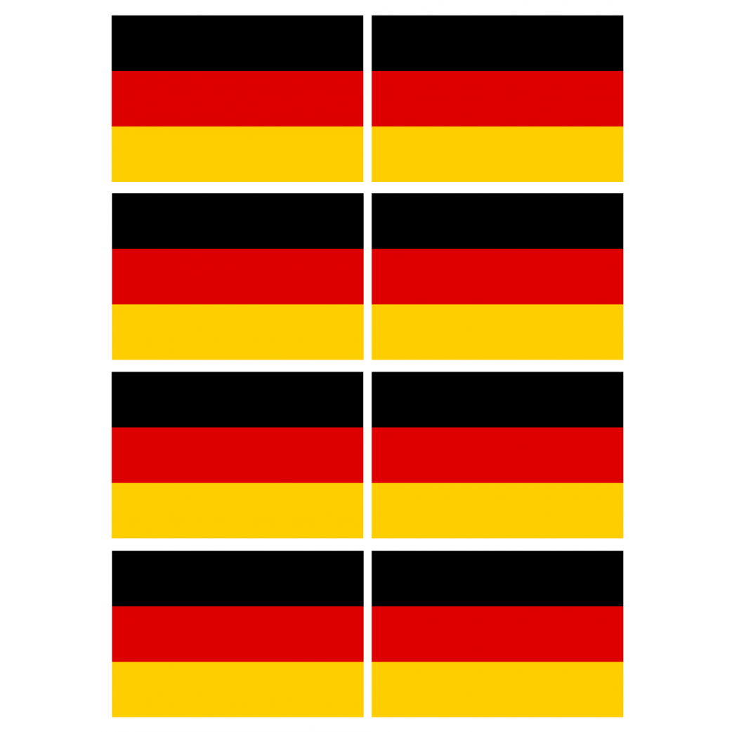 drapeau Allemagne - 8fois 9.5X6.3cm - Sticker/autocollant