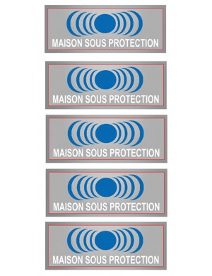 Maison sous protection (5 fois 7x2.5cm) - Sticker/autocollant