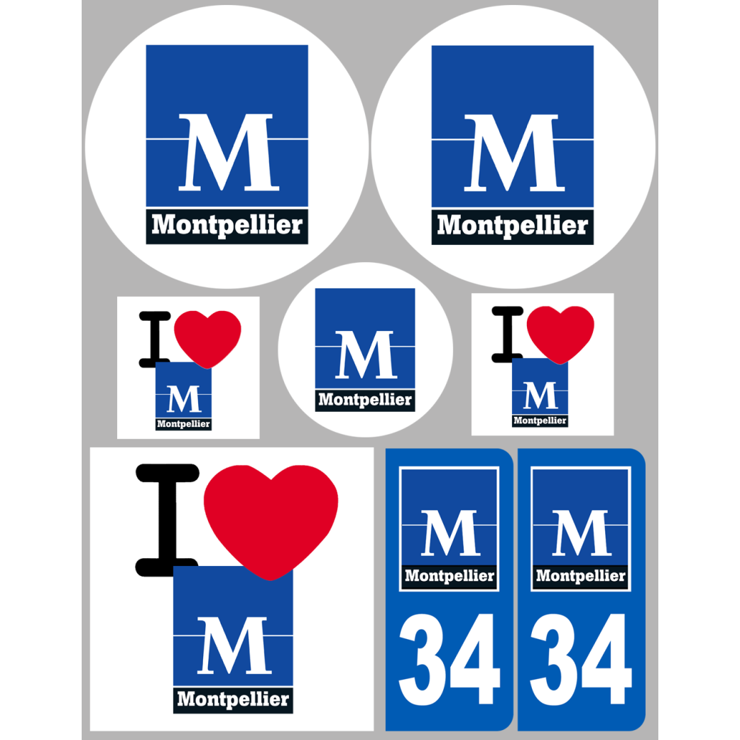Montpellier (8 autocollants variés) - Sticker/autocollant