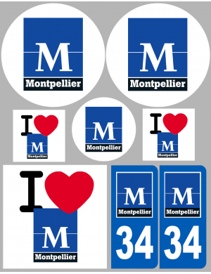 Montpellier (8 autocollants variés) - Sticker/autocollant