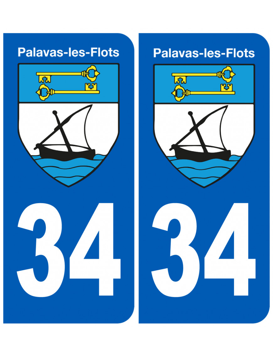 immatriculation 34 Pavalas-les-flots - Sticker/autocollant