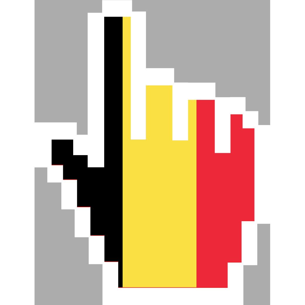 Curseur main belge - 15x11.5cm - Sticker/autocollant