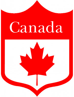 Blason Canadian - 20x15cm - Sticker/autocollant