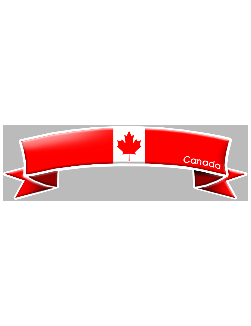 Flamme canadienne - 20x6cm - Sticker/autocollant