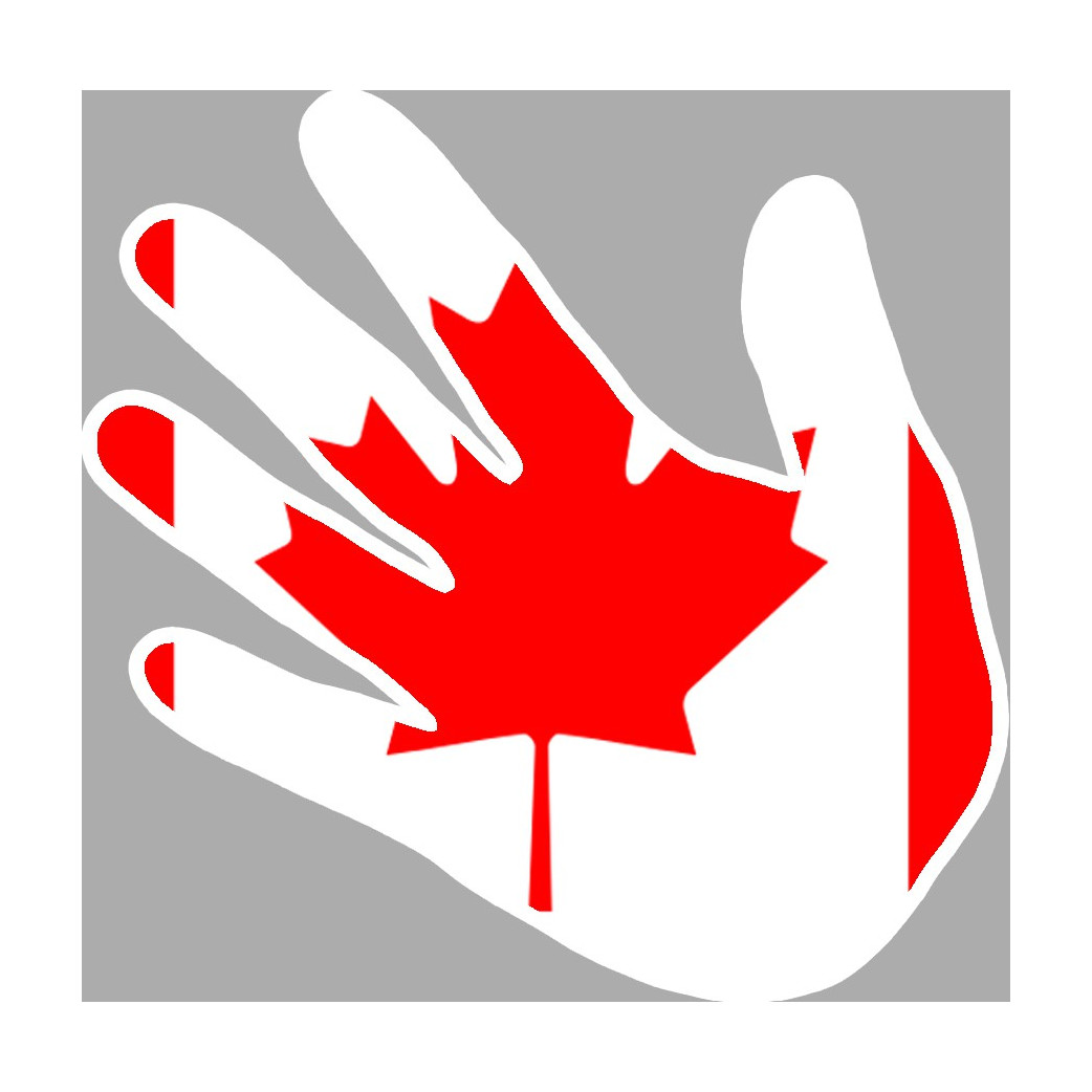 Drapeau main Canada - 10x10cm - Sticker/autocollant