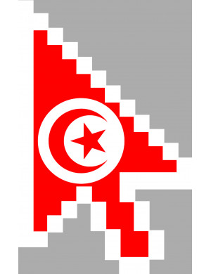 Curseur flèche Tunisie - 10x6.3cm - Sticker/autocollant
