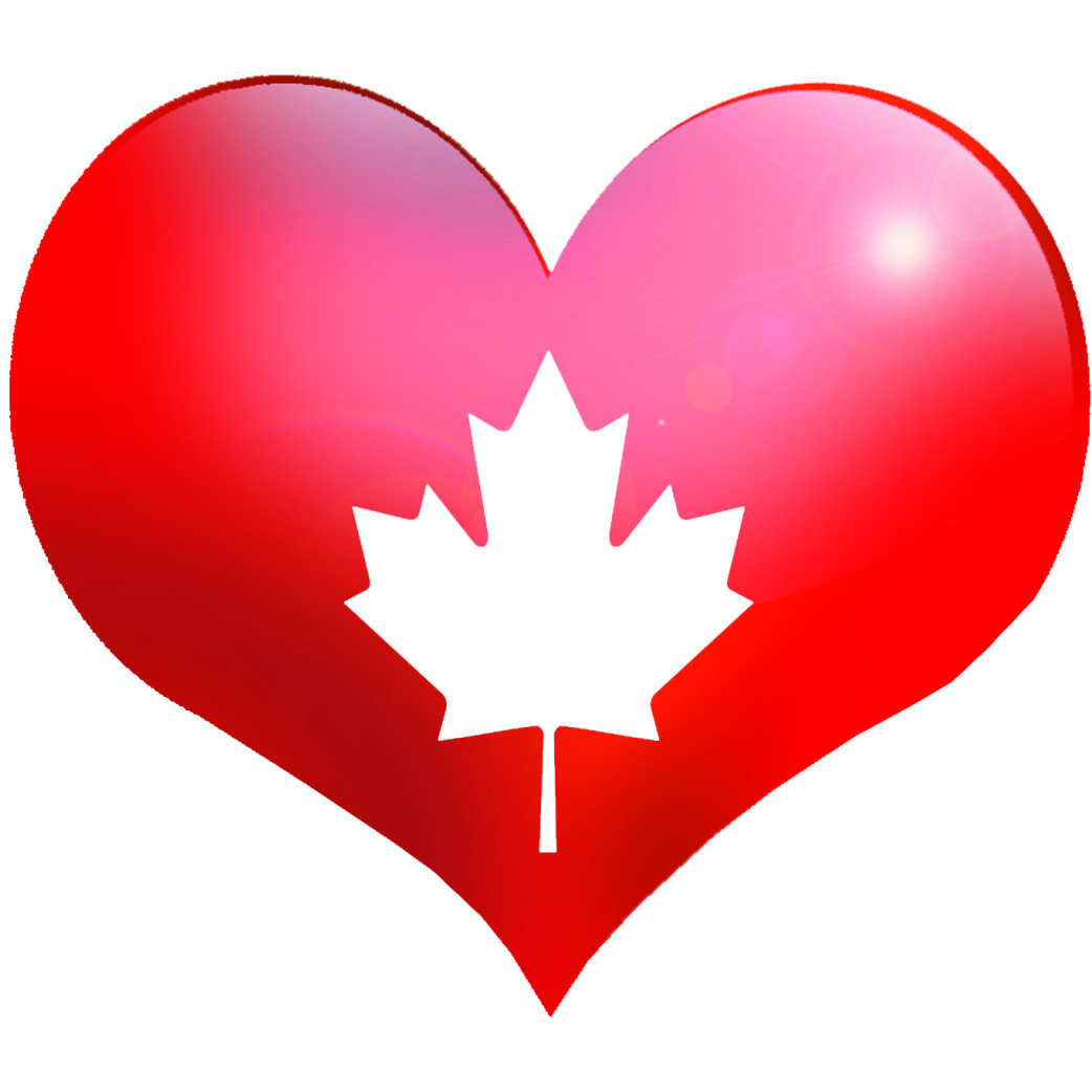 Coeur Canada - 5x4.3cm - Sticker/autocollant