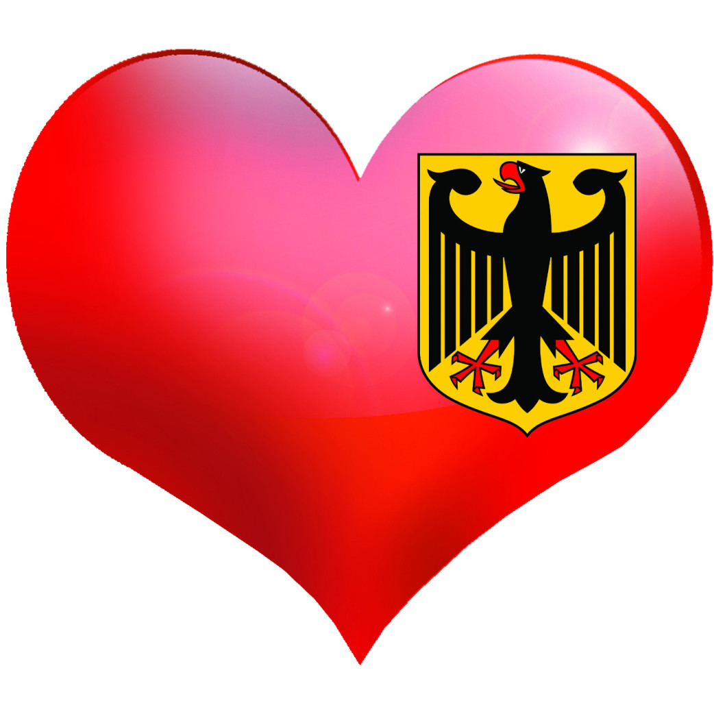 Coeur Allemagne - 11.5x10cm - Sticker/autocollant