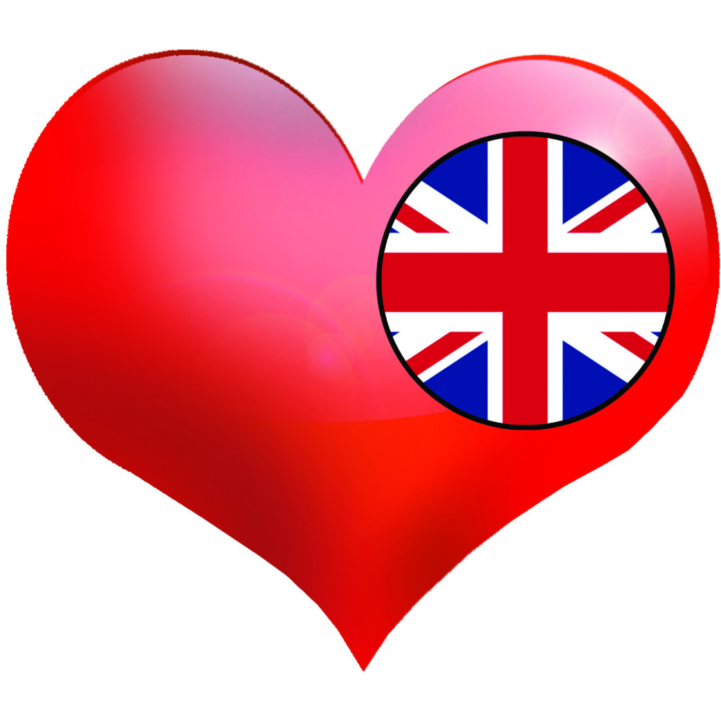 Coeur Grande Bretagne - 11.5x10cm - Sticker/autocollant