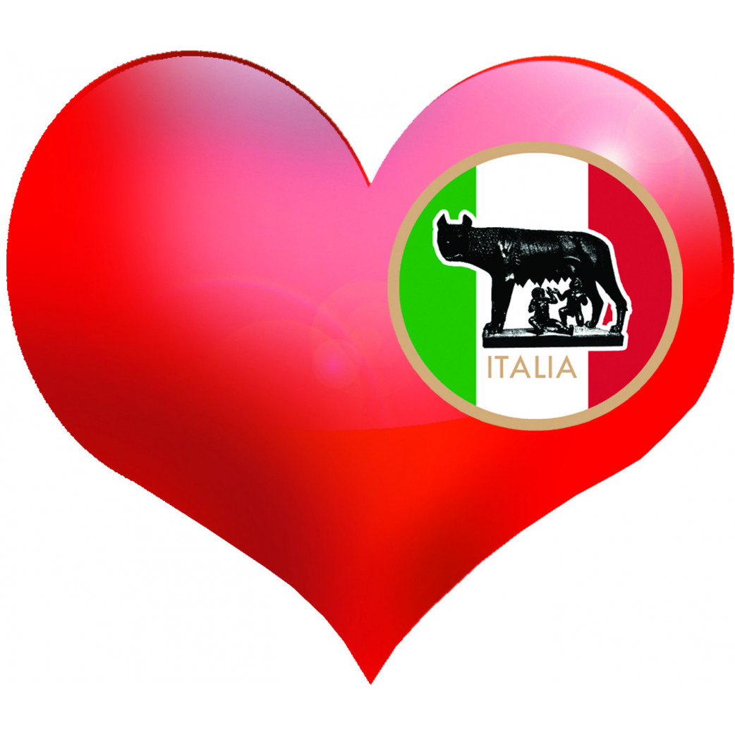 Coeur Italia - 11.5x10cm - Sticker/autocollant