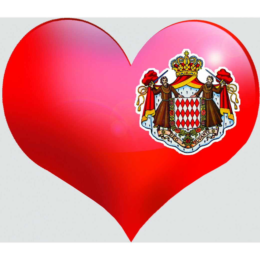 Coeur Monaco - 11.5x10cm - Sticker/autocollant