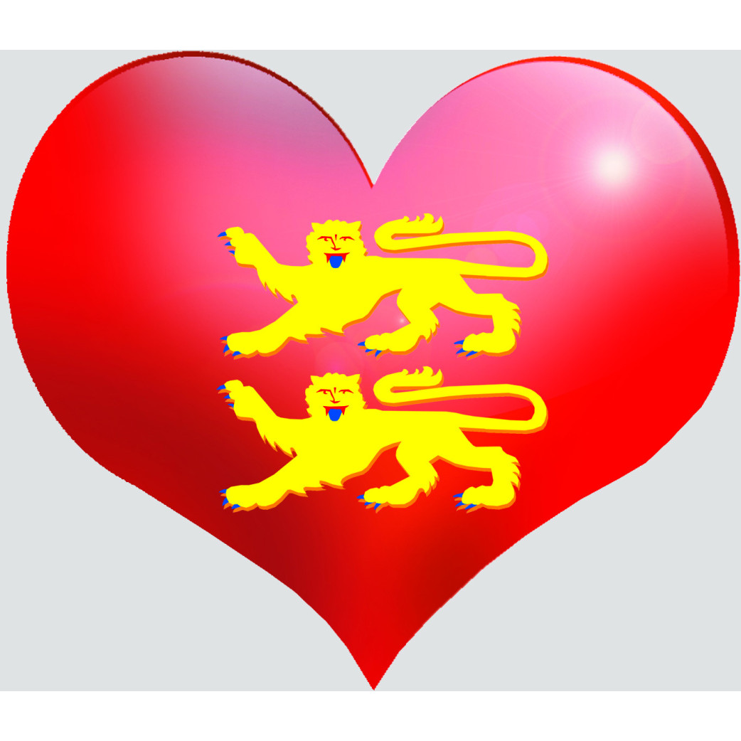 Coeur Normandie - 11.5x10cm - Sticker/autocollant