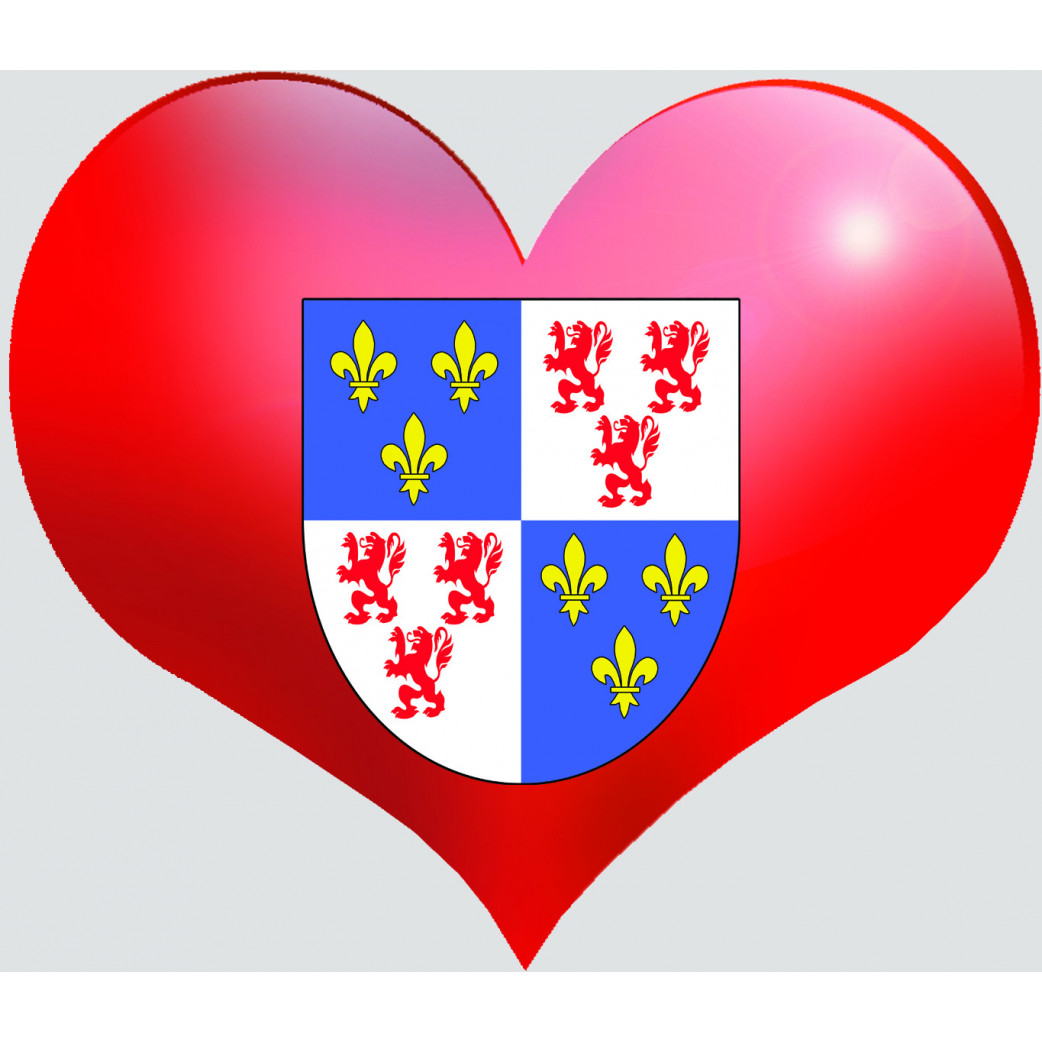 Coeur Picardie - 5x4.3cm - Sticker/autocollant